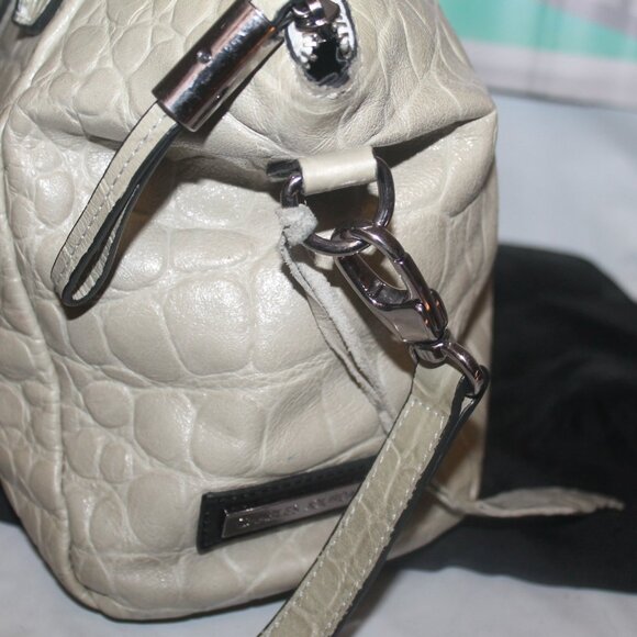 $398 Charles Jourdan Croc Leather 2 Way Satchel Shoulder Bag Purse Like new - Picture 4 of 11